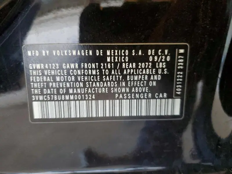 2021 VOLKSWAGEN JETTA S  