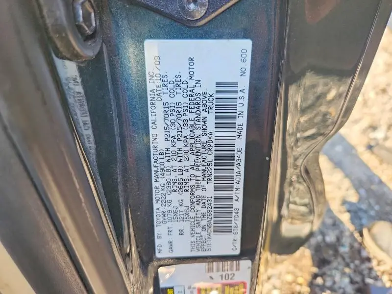2010 TOYOTA TACOMA BASE  