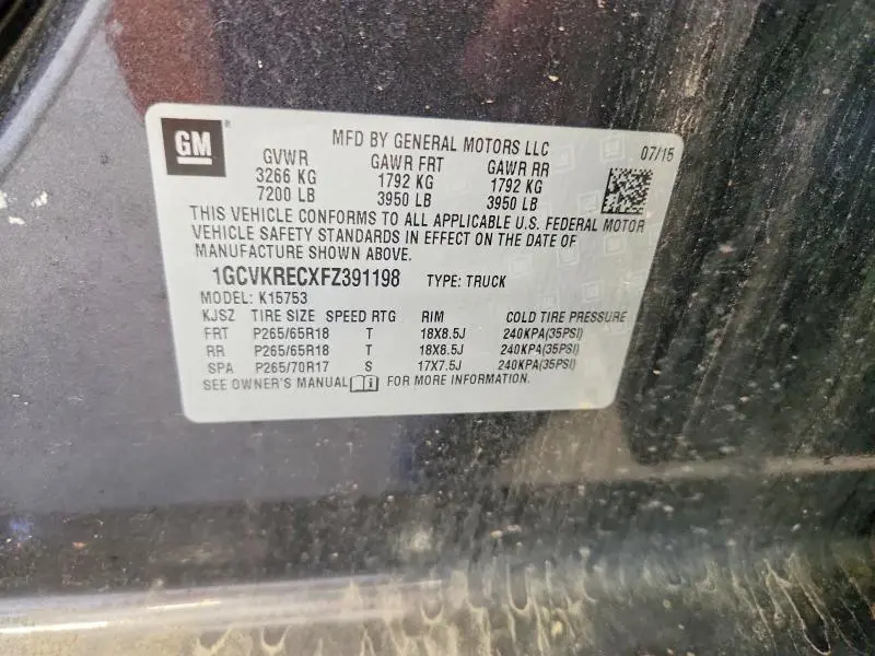 2015 CHEVROLET SILVERADO K1500 LT  