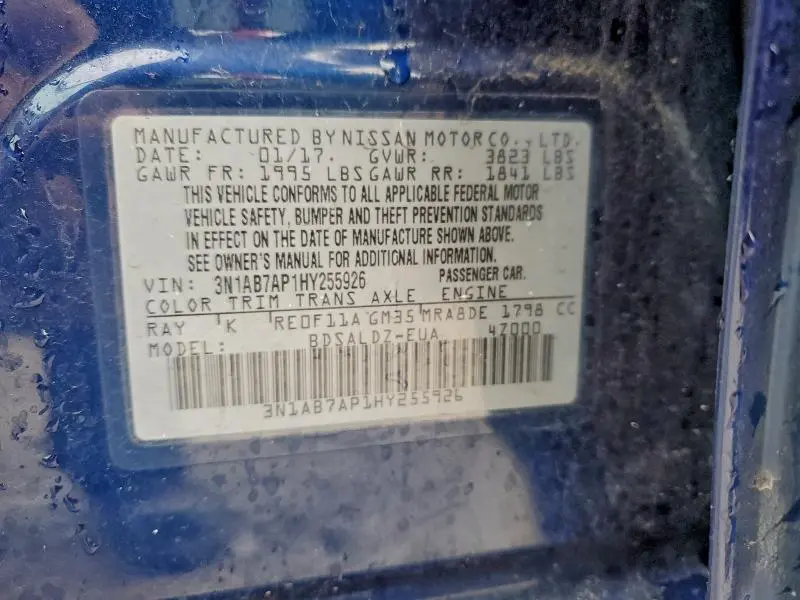 2017 NISSAN SENTRA S  