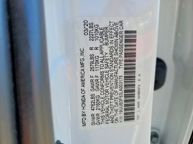 2020 ACURA TLX TECHNOLOGY  