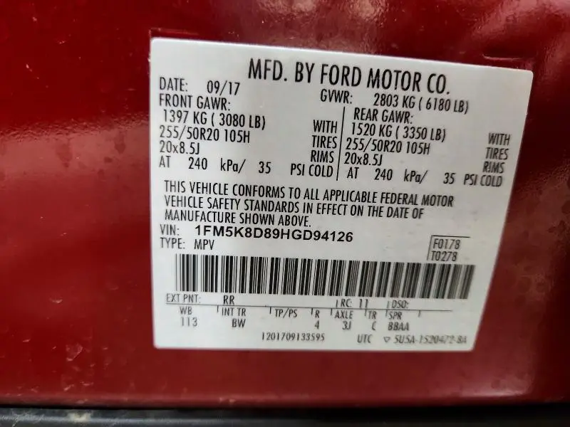 2017 FORD EXPLORER XLT  