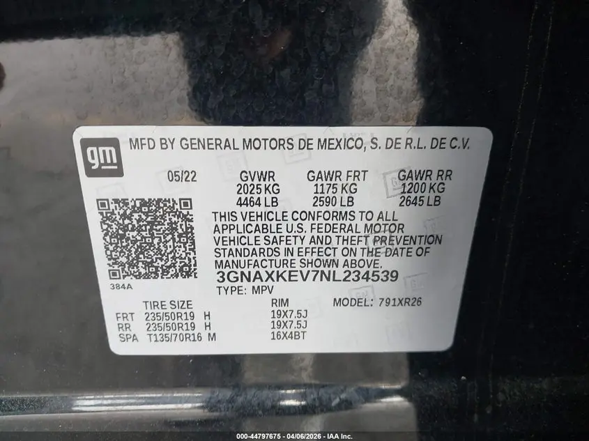 2022 CHEVROLET EQUINOX FWD LT