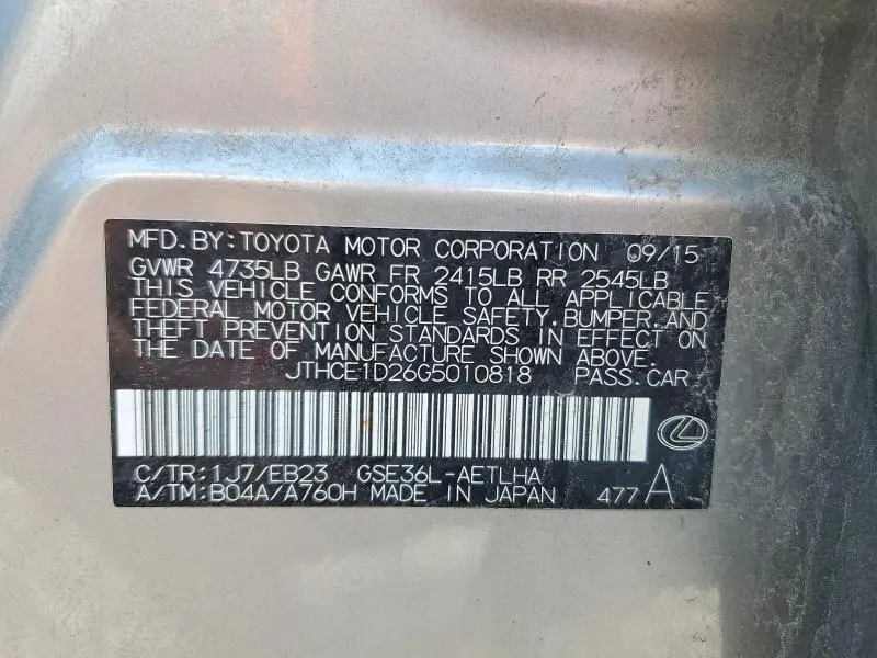 2016 LEXUS IS 350  