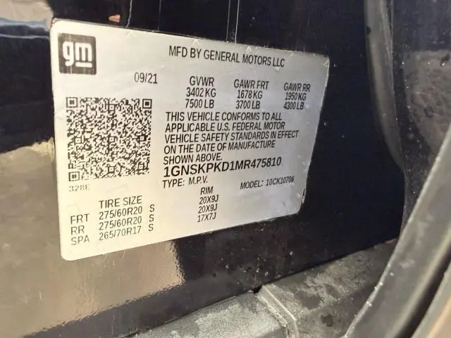 2021 CHEVROLET TAHOE K1500 Z71  