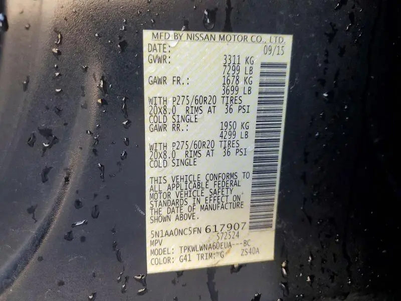 2015 NISSAN ARMADA PLATINUM  