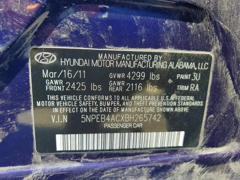 2011 HYUNDAI SONATA GLS  
