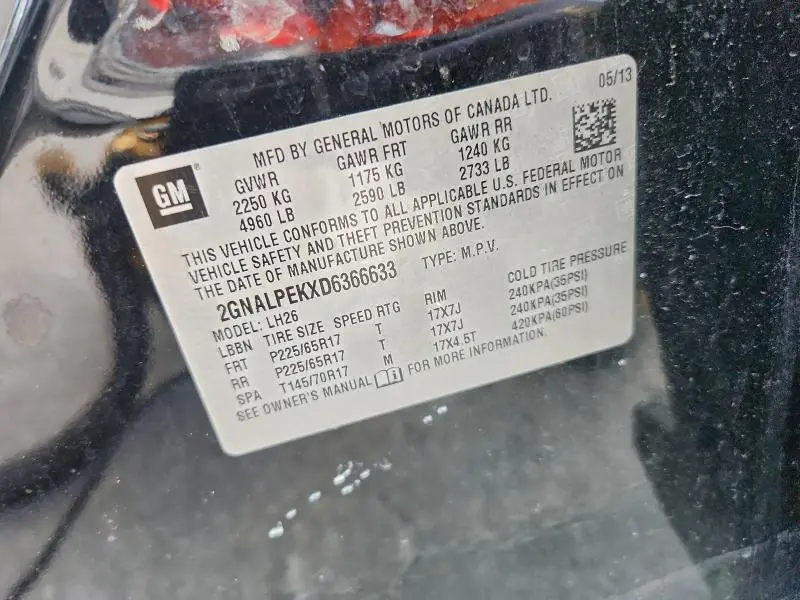 2013 CHEVROLET EQUINOX LT  