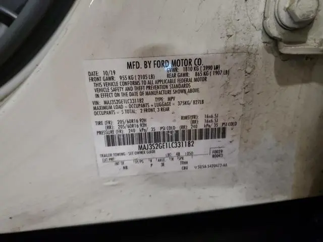 2020 FORD ECOSPORT SE  