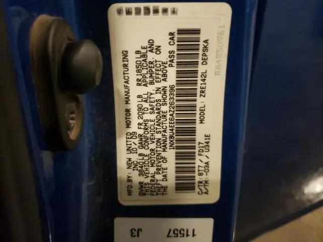 2010 TOYOTA COROLLA BASE  