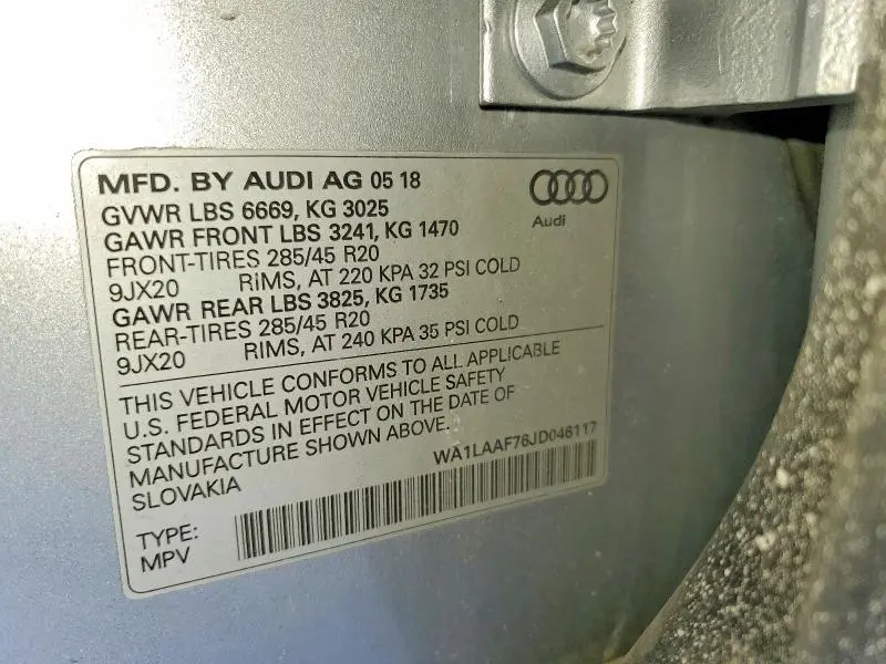 2018 AUDI Q7 PREMIUM PLUS  