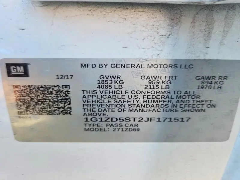 2018 CHEVROLET MALIBU LT  