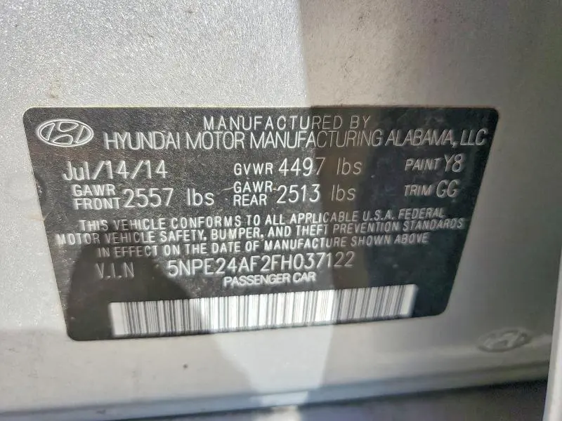 2015 HYUNDAI SONATA SE  