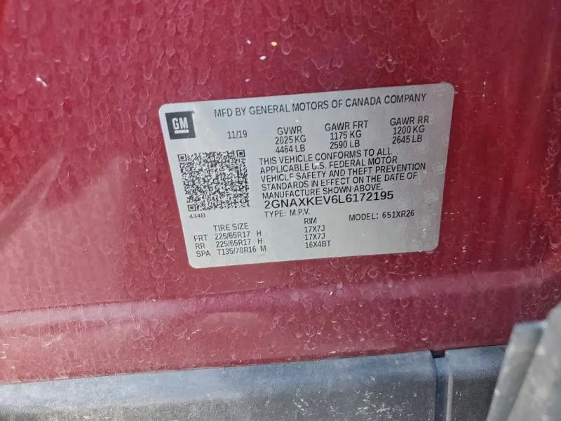 2020 CHEVROLET EQUINOX LT  