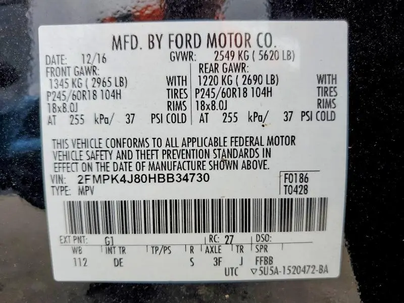 2017 FORD EDGE SEL  