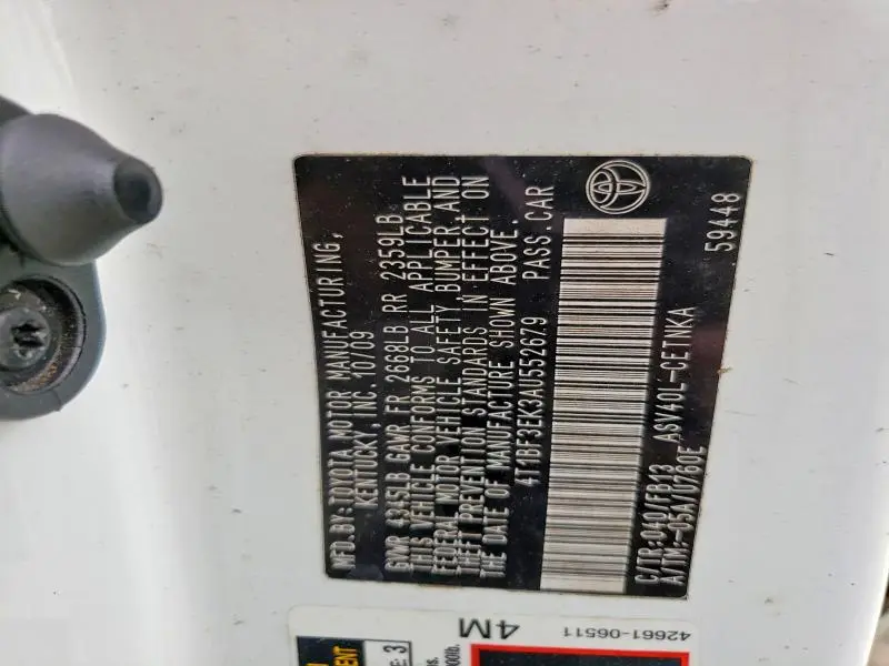 2010 TOYOTA CAMRY BASE  