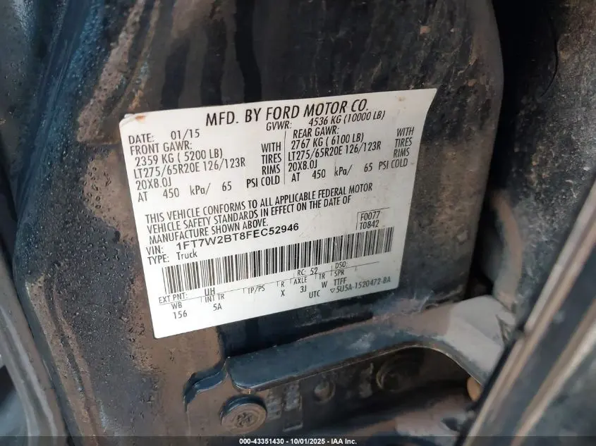 2015 FORD F-250 LARIAT