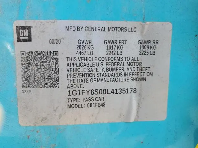 2020 CHEVROLET BOLT EV LT  