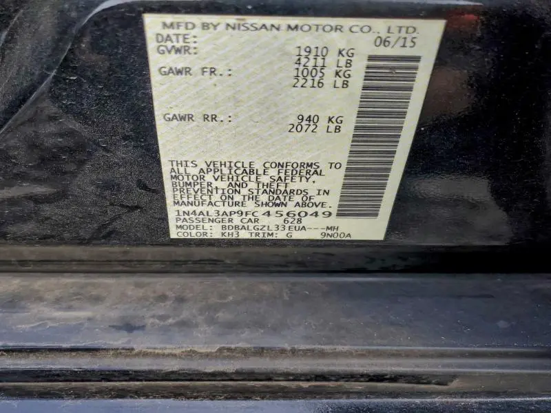 2015 NISSAN ALTIMA 2.5  