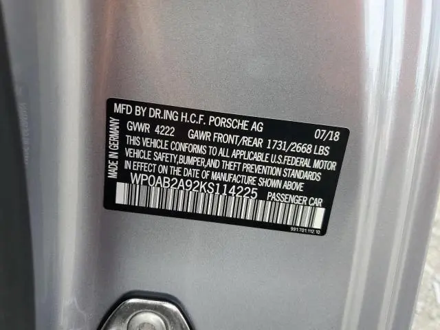 2019 PORSCHE 911 CARRERA S  