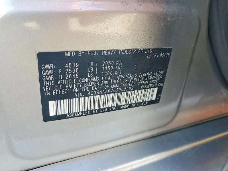 2016 SUBARU LEGACY 2.5I  