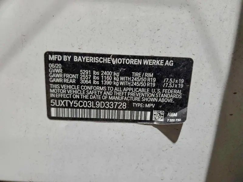 2020 BMW X3 XDRIVE30I  