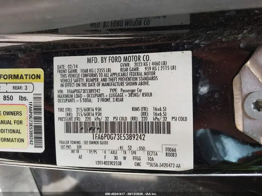 2014 FORD FUSION S