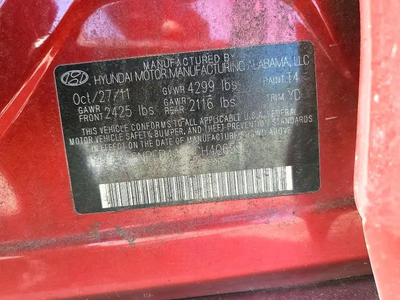 2012 HYUNDAI SONATA GLS  