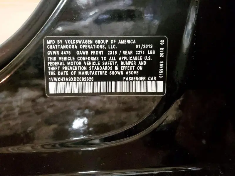 2013 VOLKSWAGEN PASSAT SEL  