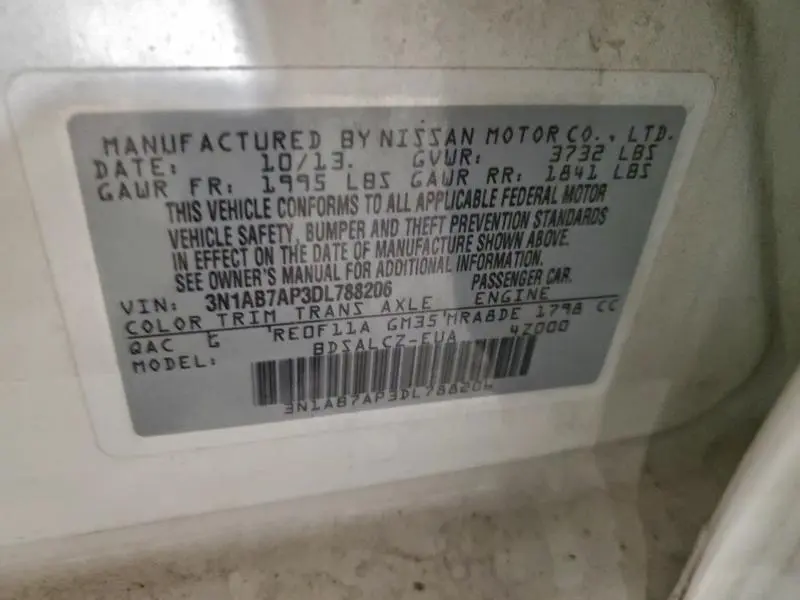 2013 NISSAN SENTRA S  