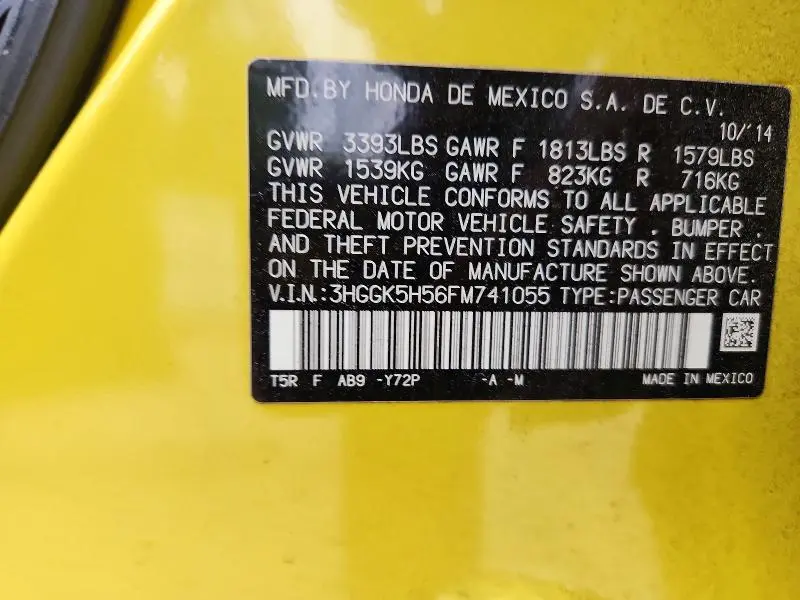 2015 HONDA FIT LX  