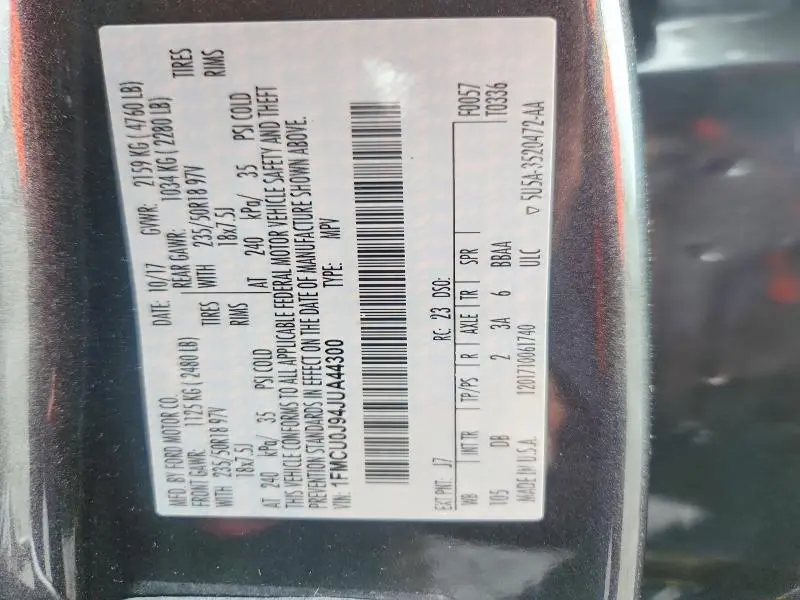 2018 FORD ESCAPE TITANIUM  