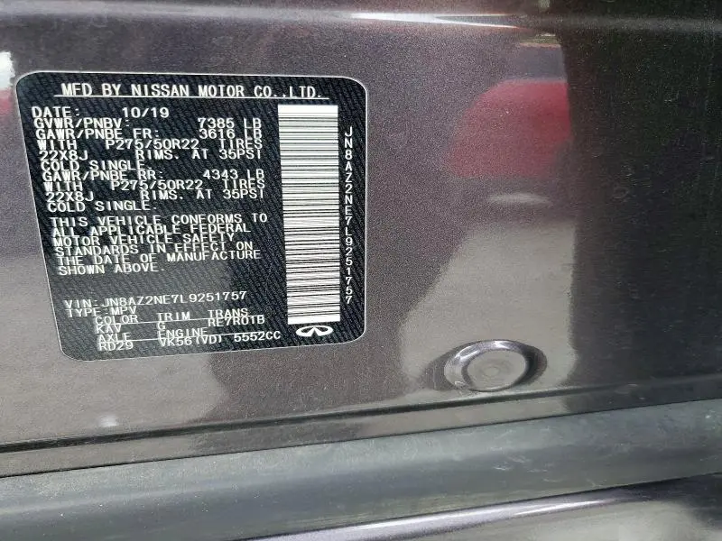 2020 INFINITI QX80 LIMITED  