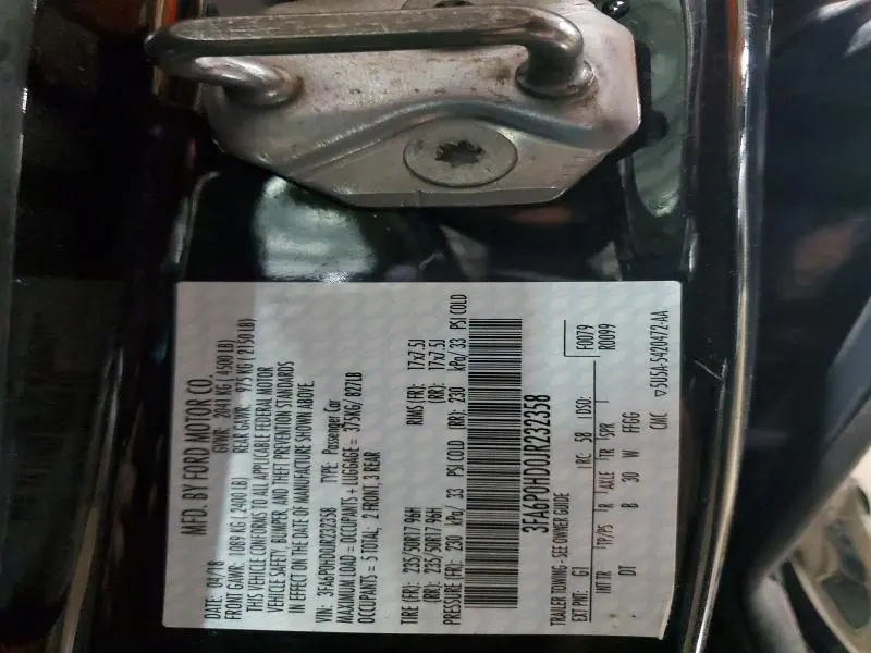 2018 FORD FUSION SE  