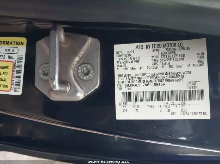 2014 FORD TRANSIT CONNECT XLT