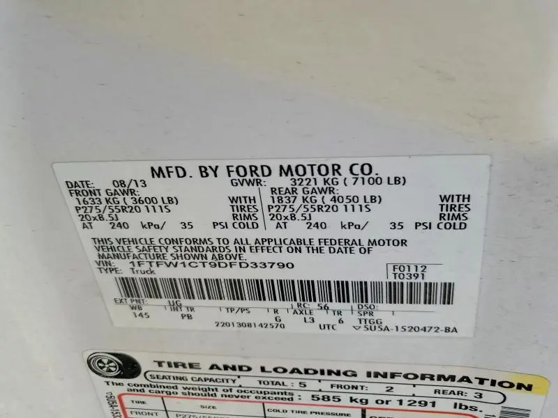 2013 FORD F150 SUPERCREW  