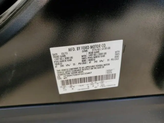 2015 FORD EXPLORER XLT  