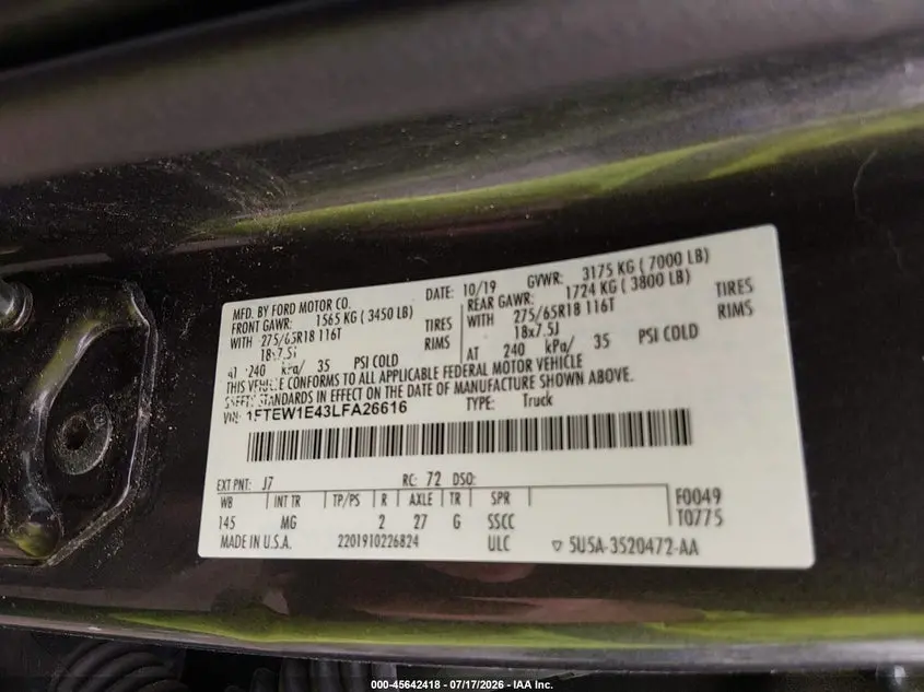 2020 FORD F-150 XLT