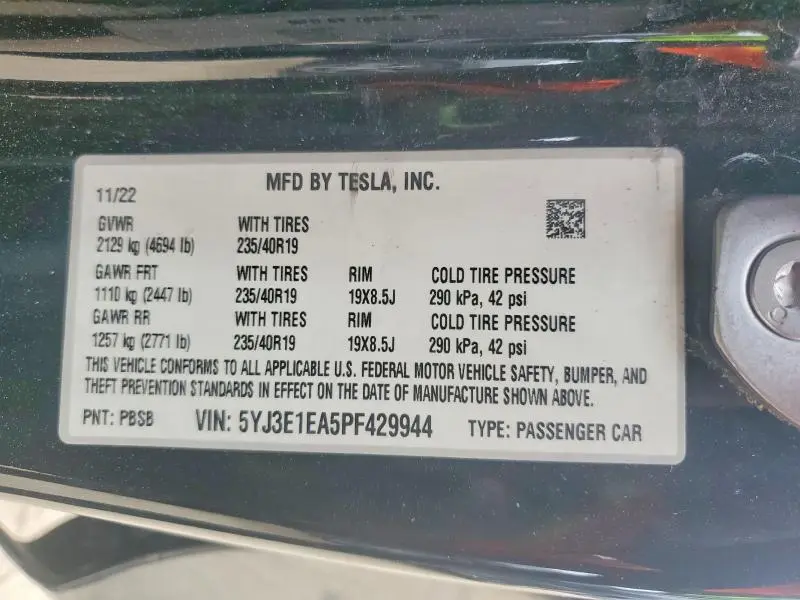 2023 TESLA MODEL 3   