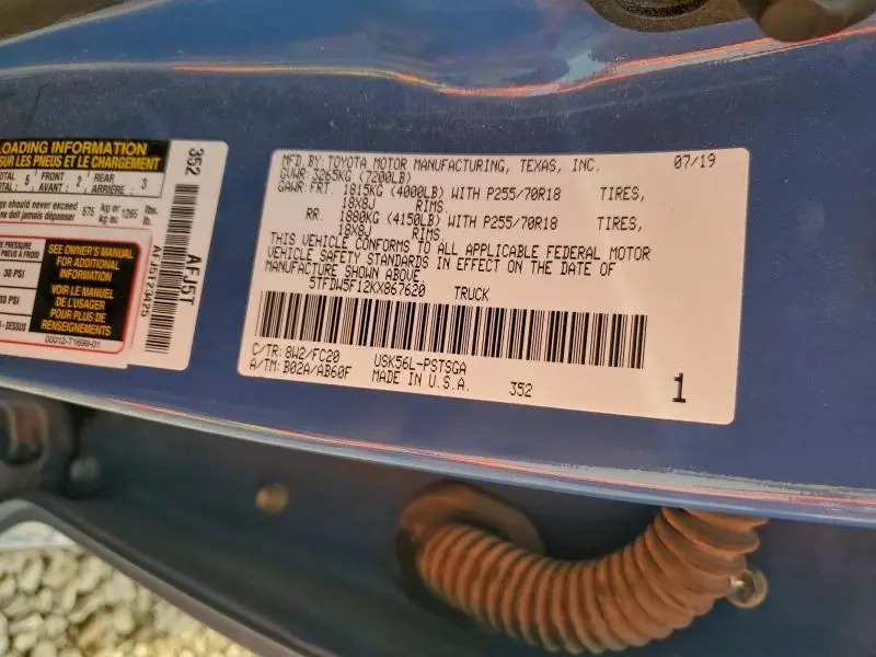 2019 TOYOTA TUNDRA CREWMAX SR5  