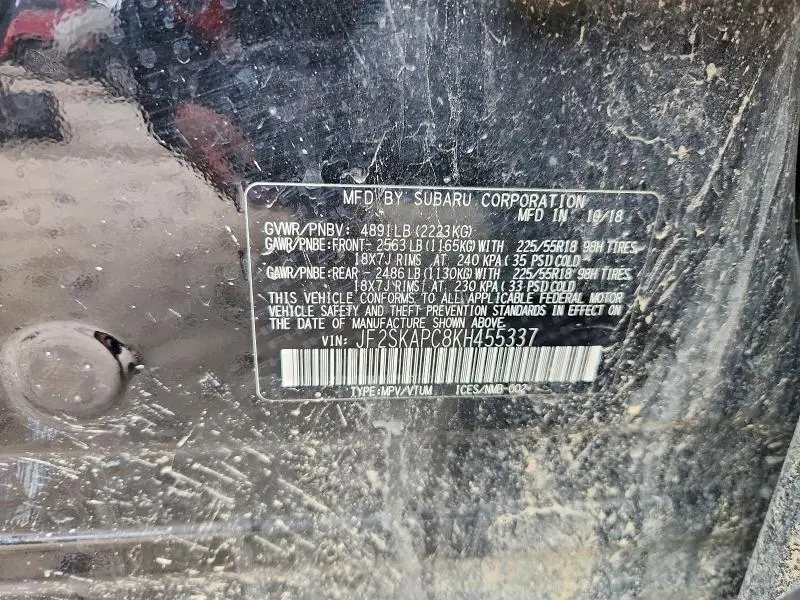 2019 SUBARU FORESTER SPORT  