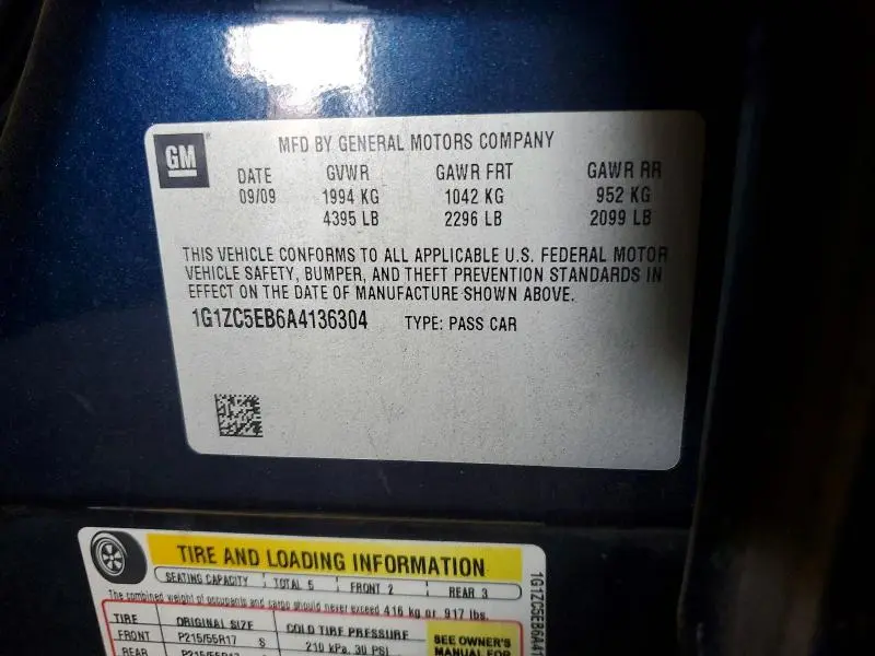 2010 CHEVROLET MALIBU 1LT  