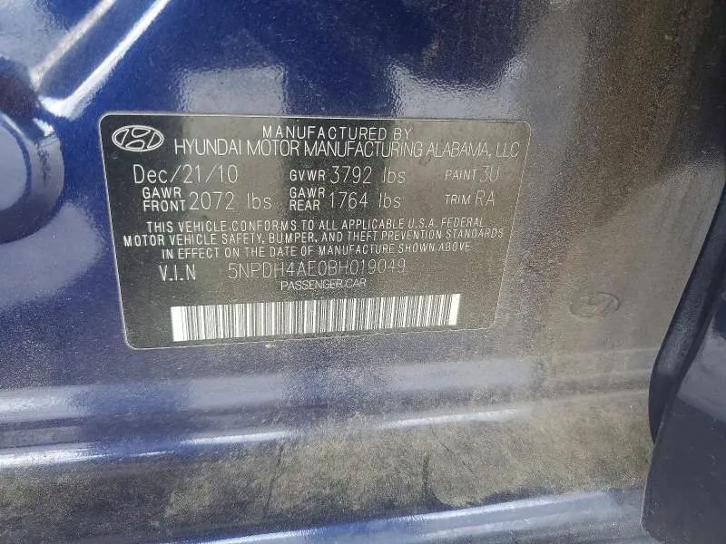 2011 HYUNDAI ELANTRA GLS  
