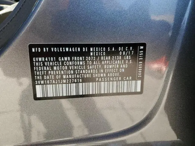 2018 VOLKSWAGEN JETTA S  