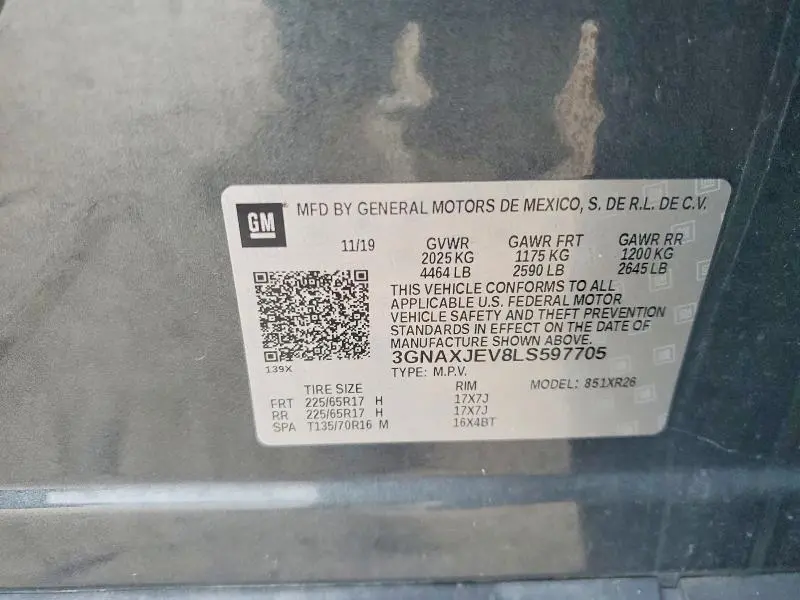2020 CHEVROLET EQUINOX LT  