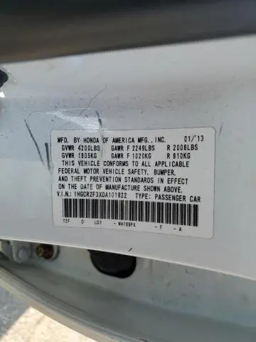 2013 HONDA ACCORD LX  