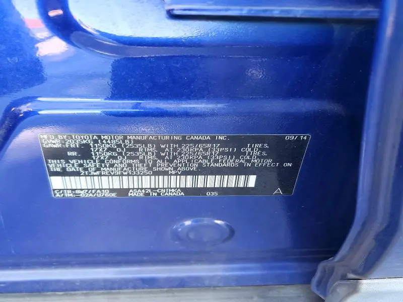 2015 TOYOTA RAV4 XLE  