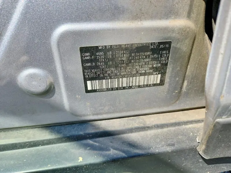 2015 SUBARU OUTBACK 2.5I PREMIUM  