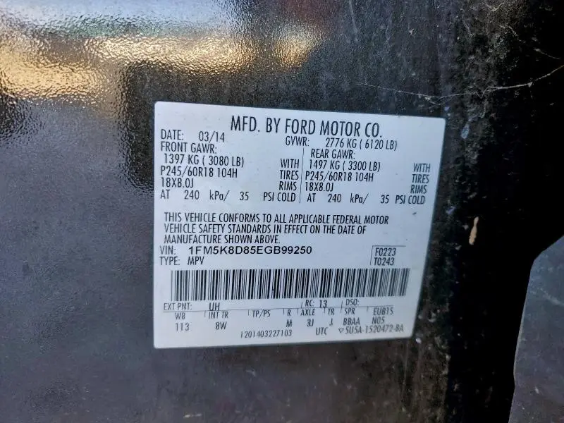 2014 FORD EXPLORER XLT  