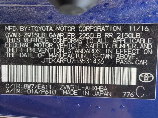 2017 TOYOTA PRIUS   